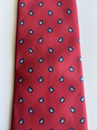 HARDY AMIES All London Silk Classic Necktie Designer Paisley /Blue/Red EUC Tie - Picture 4 of 6