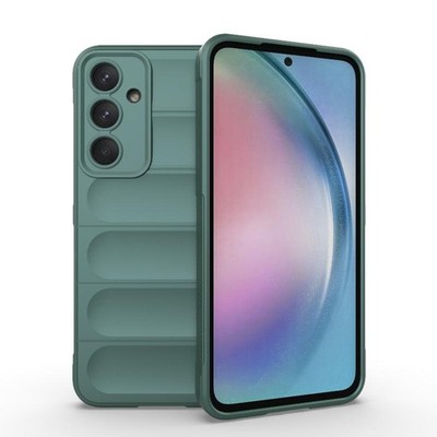 Samsung Galaxy A55 5G Magic Shield TPU Hülle Flanell Dunkelgrün