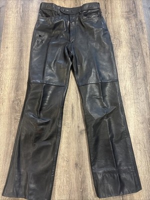 Echtes Leder Pants Black Leather Veritable Cuir Biker Motorcycle Size W30xL43