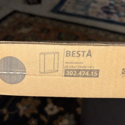 Brand New IKEA BESTA Walnut Effect Light Gray Cabinet Base Frame 302.474.15
