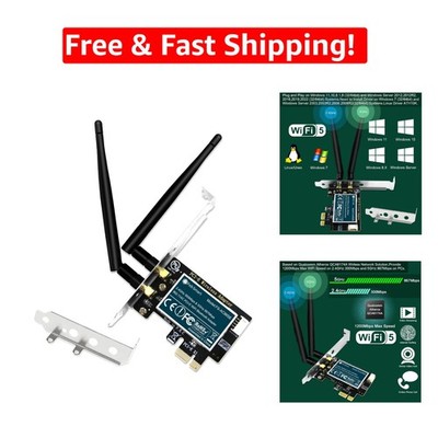 1200Mbps Wireless-AC PCI Express WiFi Adapter - Ideal for Fast Home Networking