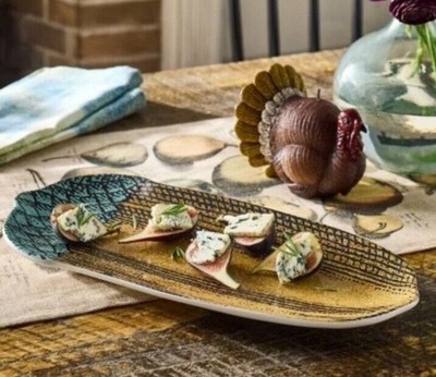 NEW John Derian for Target Acorn Stoneware Serving Platter 15x7