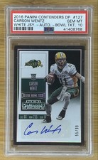 2016 Panini Contenders Draft Picks - College Ticket Carson Wentz #127 Bowl...