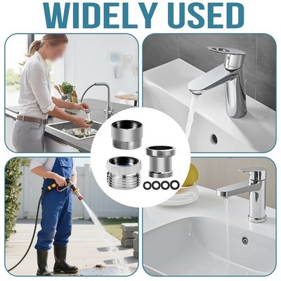 3Pcs Brass Faucet to Hose Adapter Set: Easy Tool-Free Connection for Garden