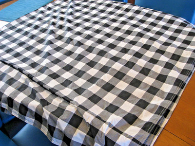 Eddie Bauer Home Queen Duvet Cover Black & White Buffalo Plaid 100% Cotton 88x88