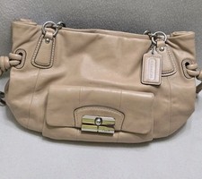 Coach Bag Satchel Shoulder Purse Tote Tan Beige Leather A1069-14758