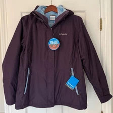 NEW COLUMBIA BUGABOO FLEECE INTERCHANGE*WOMENS JACKET*WATERPROOF*LG*PURPLE*BLUE!