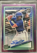 Panini 2025 Donruss Optic Sebastian Walcott Purple Prizm Auto /49 RC