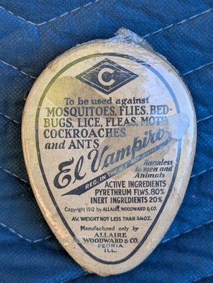 El Vampiro Antique Advertising Pest Control Bellows Box Allaire Woodsward US