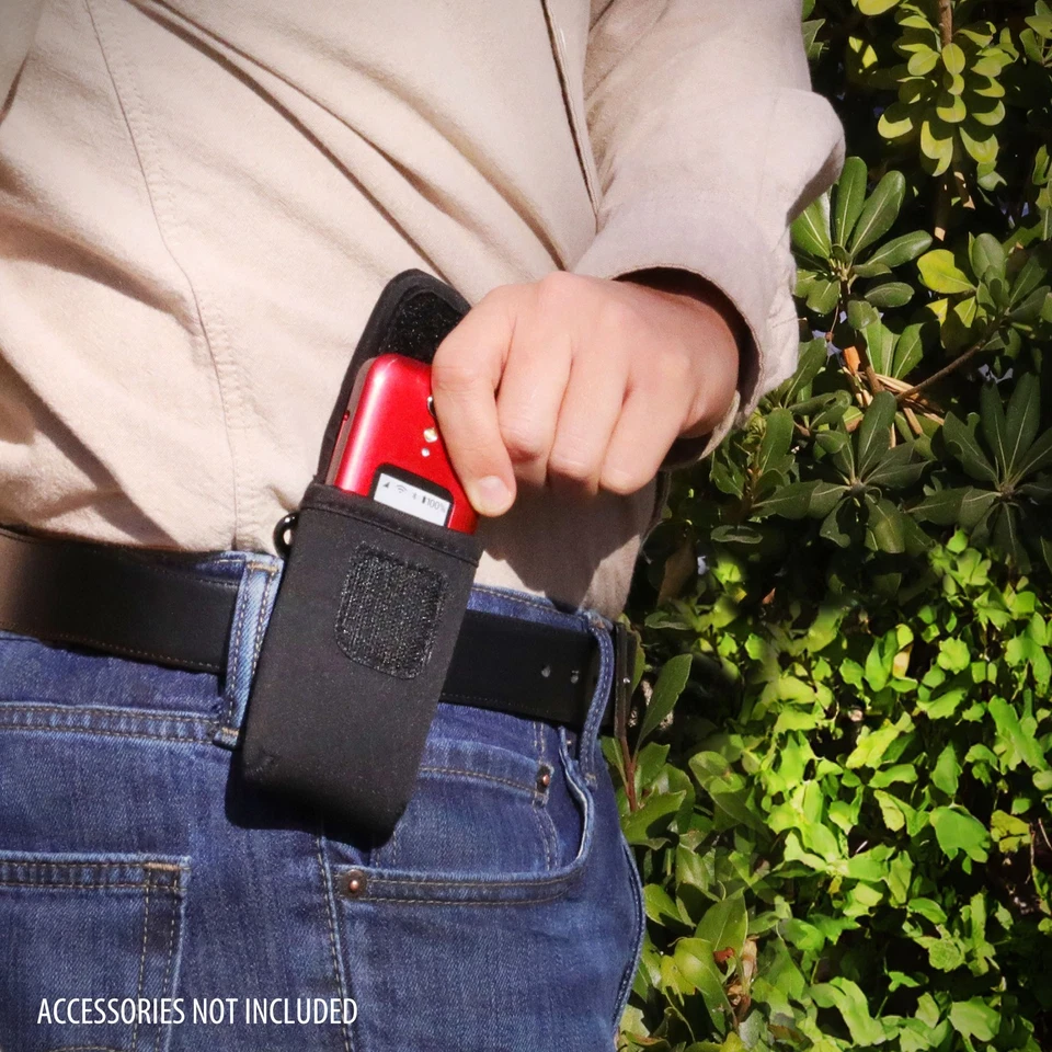 USA GEAR Flip Phone Case Belt Pouch with Belt Loop, Carabiner Clip, Easy Access - Image 3 of 4