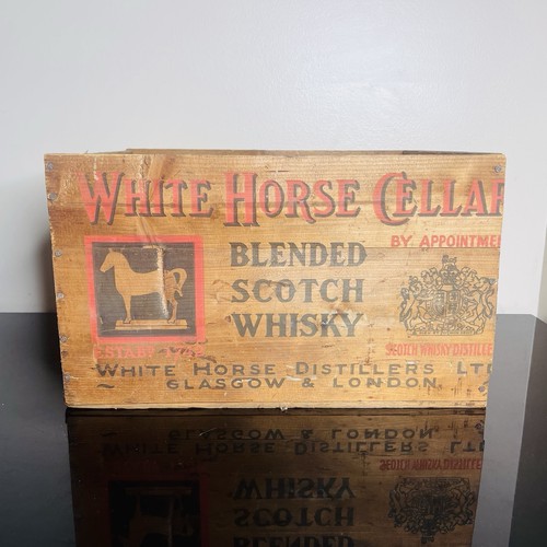 White Horse Cellar Blended Scotch Whisky Rectangular Wooden Crate