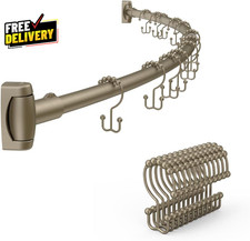 Asta per Tenda da Doccia Curva ad Arco Regolabile 42-72 Pollici con 12 Pezzi Doccia...