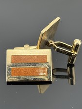 Costume Christian Dior vintage gemelli tono oro con intarsio arancione qualche segno di usura