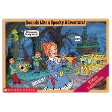 Magic School Bus Spooky Adventure - 1995 Postcard - Mrs Frizzle Blowing Horn