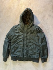 Tommy Hilfiger Girl's Green Winter Jacket Coat Leopard Hood Size 12