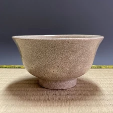 H137 : Japanese Pottery Chawan Matcha Tea Bowl Tea Ceremony Sado Vintage