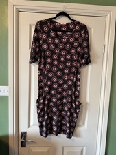 Joe Browns Dress Size 12 Jersey Pockets Boho Y2K Floral Hippie Indie Trapeze