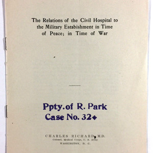 Civil Hospital And Military Establishment In Peace And War Charles Richard 1912