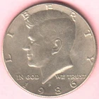 1986P John F. Kennedy Half Dollar  Circulated Coin