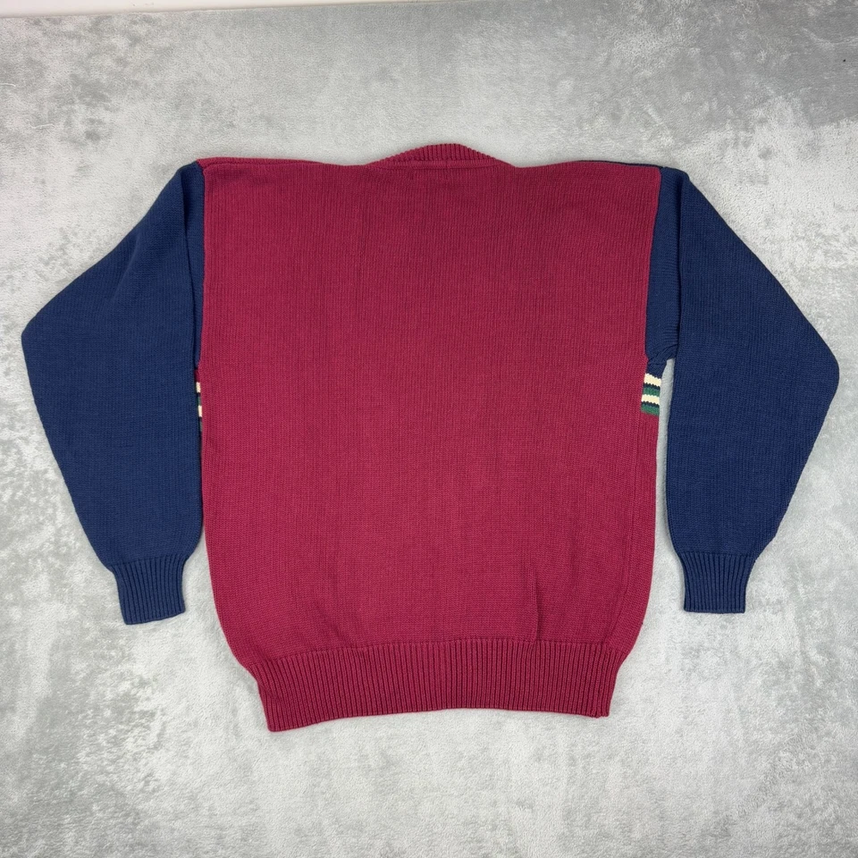 Cárdigan suéter de golf vintage tejido Hathaway bloques de colores retro Y2K abuelo L Foto 4 de 4
