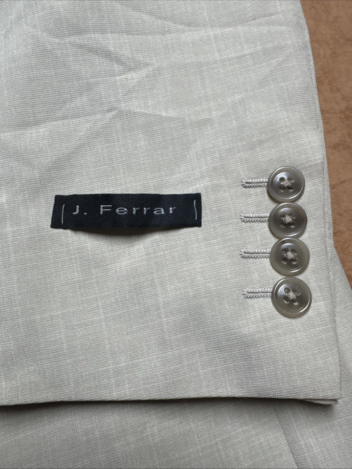 J Ferrar Suit Jacket Mens Size 42L Modern Fit Tan Plaid NEW Sport Coat Blazer - Image 2 of 4