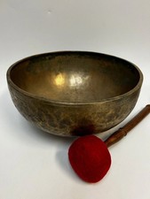 12 Rare Antique Customs Healing Singing Bowl - Hand Hammered Tibetan...