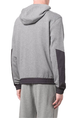 パーカー・フーディ ERMENEGILDO ZEGNA Men Hoodies N6MH01940 032 Grey Z Zegna Mens Panelled Zipped Hoodie X-Large Grey - NWT $595