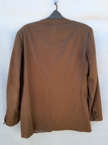 Vintage Burberrys Jacket Mens EU 56 Olive 100% Cashmere Made in Spain 80s Flaw - Picture 5 of 24