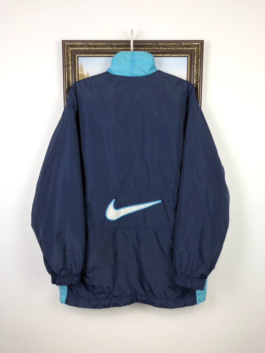 Vintage 90's Nike 1860 Munich Football Jacket Bomber Blue Soccer