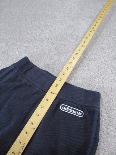 Adidas Pants Girls Small Navy Blue Ribbed Flare * - Picture 6 of 12