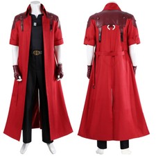 Devil May Cry Dante Cosplay Costume Fancy Coat Red Outfit With Gloves/