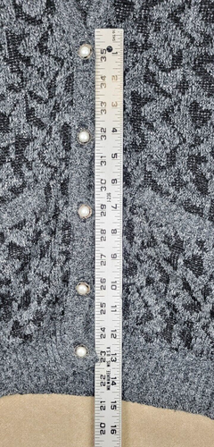 Diane Von Furstenberg Womens Knit Cardigan Sweater Gray Button Front Size Large - Picture 9 of 20
