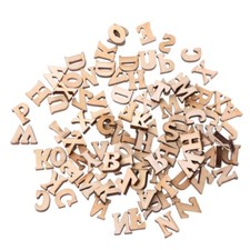 100Pcs Wooden Alphabet Embellishment Letters Scrapbooking Cardmaking Craft