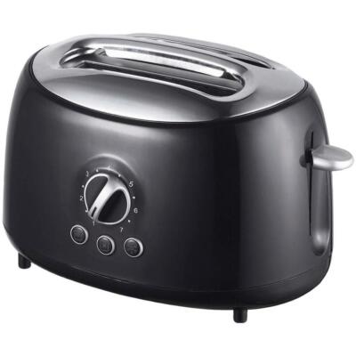 Toaster Black Retro 2-Slice 7-Setting 800-W Extra-Wide Slot Cool-Touch Exterior