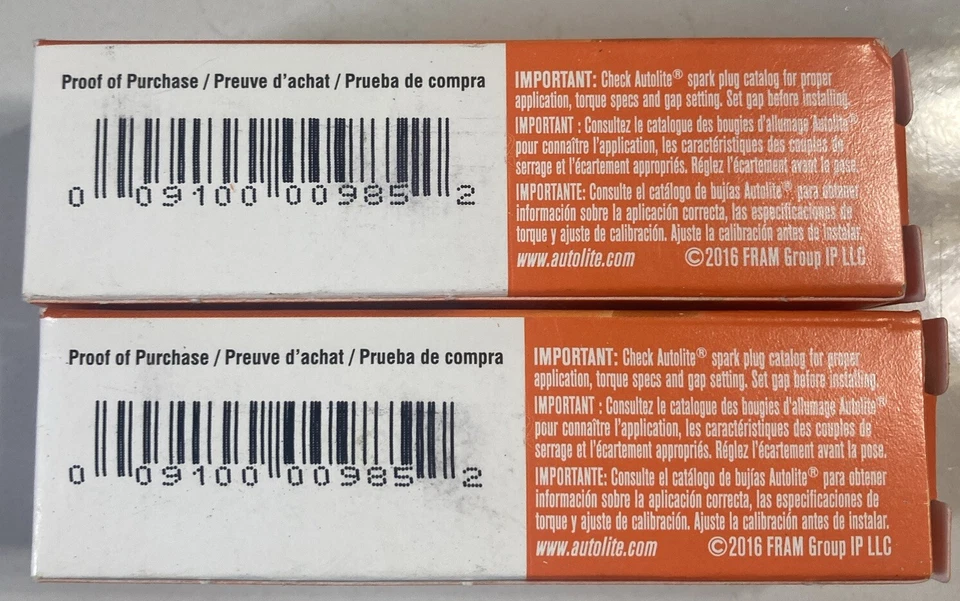 2 bujías Autolite 985 Nascar Performance núcleo de cobre Foto 4 de 4