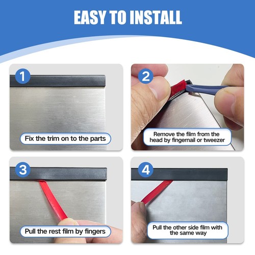 Rubber Edge Trim U Channel Rubber Seal Strip Self-Adhesive Rubber Edge Protector - Picture 2 of 7