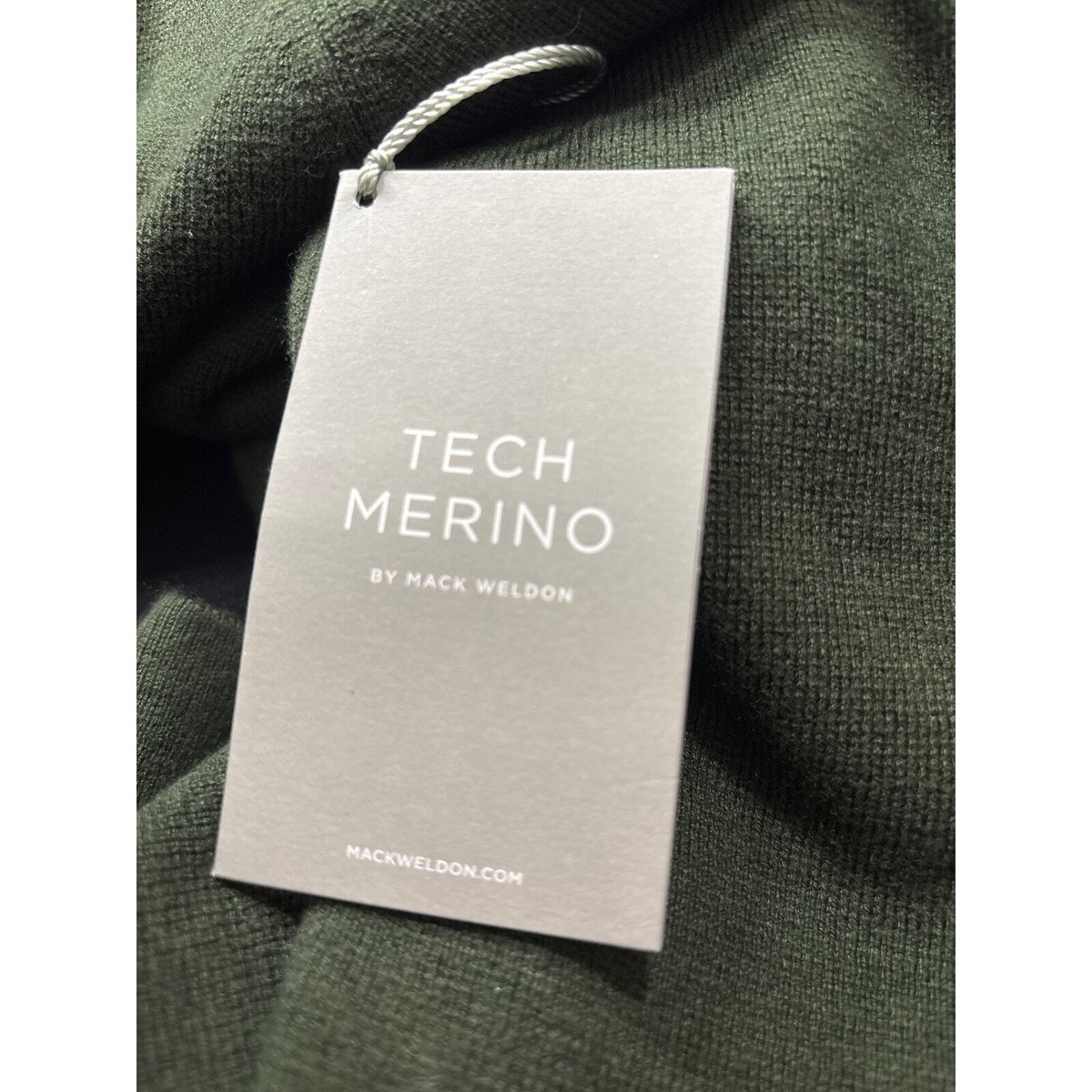 Mack Weldon NWT Tech Merino Half Zip Sweater XXL Green Long Sleeve