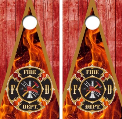 Fire Department Cornhole Board Wrap LAMINATE Decal Vinyl Sticker #4893