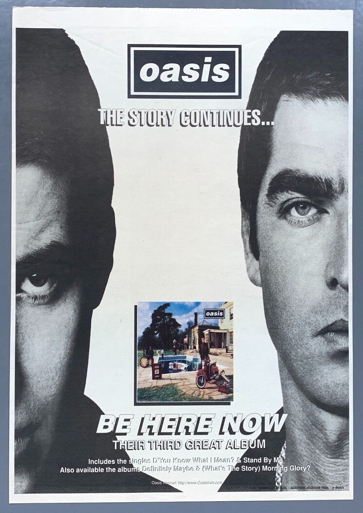 oasis 『BE HERE NOW』 ポスター 非売品 Oasis Be Here Now UK Poster 35 X 25 Be Here Now Oasis 35 X