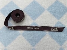 Hermes Paris Classic Brown White Craft Designer Packaging Ribbon -62"