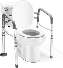 Toilet Safety Rail - Adjustable Detachable Toilet Safety Frame with Handles
