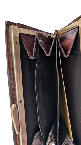 Patricia Nash Woodstock Leather Frame Wallet-British Tan-NWT - Picture 5 of 5