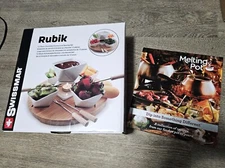 Swissmar Rubik 12 Pcs Chocolate Fondue and Serving Set & Melting Pot Recipe Book