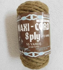 Macrame Cord Vintage Maxi-Cord 55 Yards of 8 Ply Synthetic Fiber & Instructions 