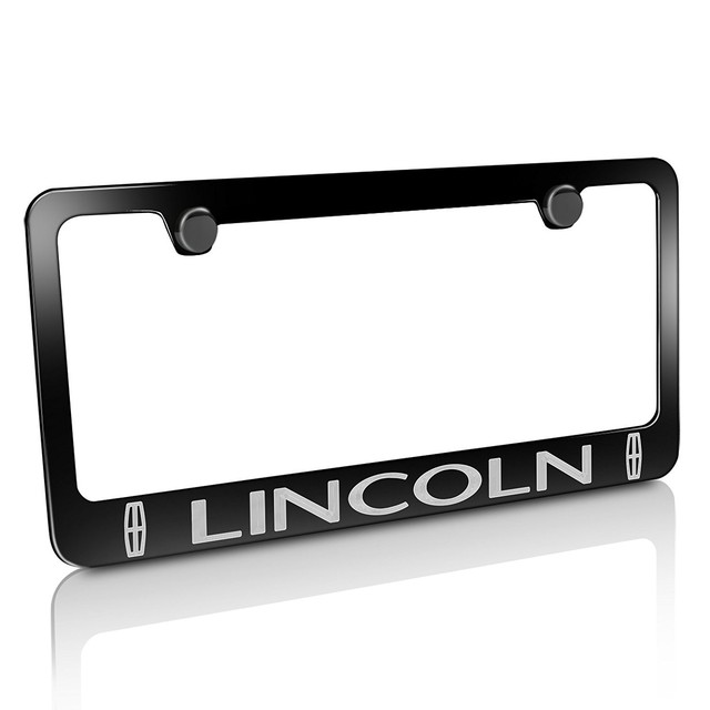 Lincoln Dual Logo Black Metal License Plate Frame eBay