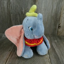 Disney Dumbo Just Play Blue Plush Stuffed Animal Toy Pink Ears 12"