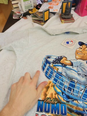 NWT Vintage Los Angeles Dodgers Nomo Tornado Baseball Team T-Shirt