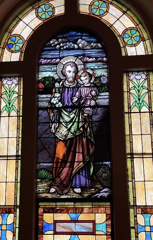 Antique Stained Glass Church Window Set from Catholic Church (12) Windows 1916 - Image 4 of 4