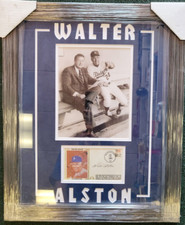WALTER ALSTON DODGERS SIGNED AUTOGRAPHED CACHET DOUBLE MATTED & FRAMED W/COA