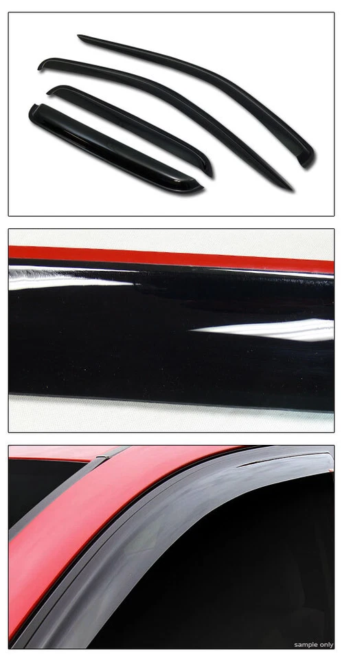 Topline For 2005-2011 Dodge Dakota Quad Cab Sun Rain Guard Vent Window Visors - Image 4 of 4